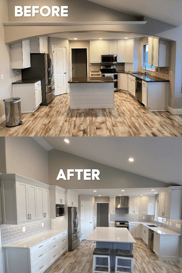 Kitchen opened up and refinished